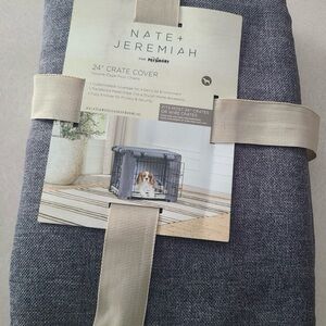 Navy Dog Crate Cover